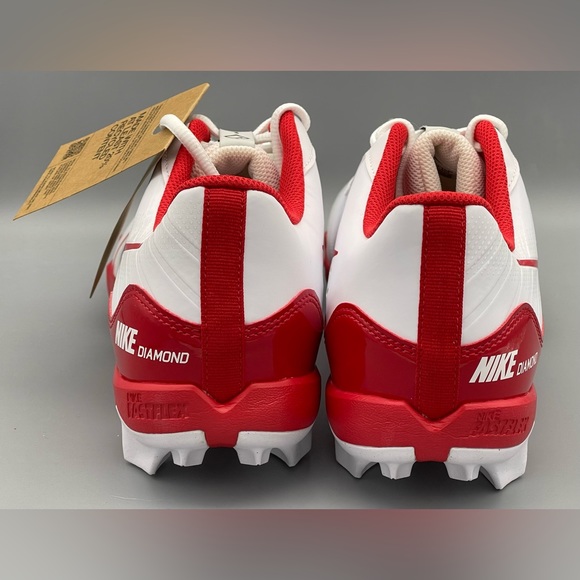 Nike Force Alpha Huarache 4 MCS Baseball Cleats WHITE/RED DJ6524-104 Mens 12 NEW - Picture 5 of 9